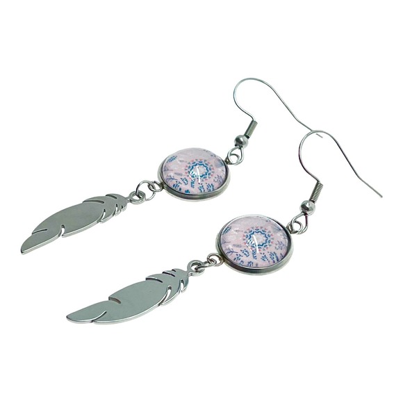 Pretty In Pink Feather Earrings - Picture 1 of 7